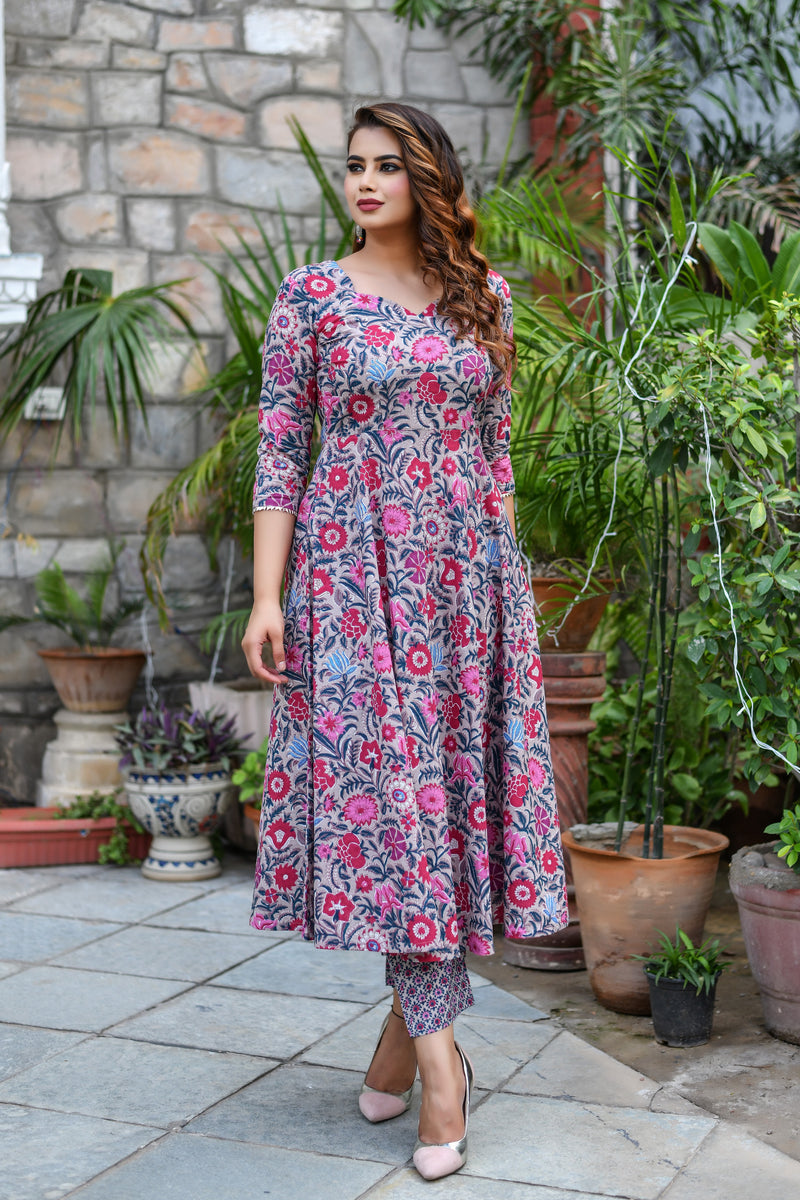 Buy Pink Anarkali And Salwar Dupion Silk Embellishment Gota Short Set For  Women by Preeti S Kapoor Online at Aza Fashions.